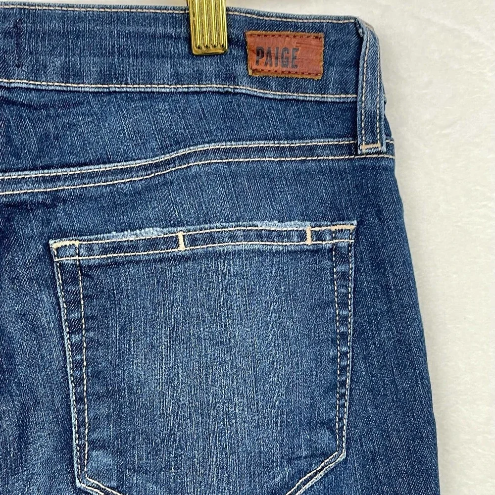 PAIGE Jeans Women's Size 27 (4) Kylie Crop Cuffed Distressed Stretch Denim - Picture 5 of 10